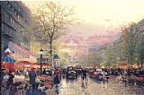 Thomas Kinkade Famous Paintings - Paris City of Lights